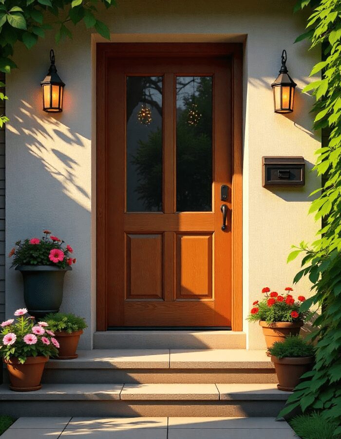 wooden entry front door replacement